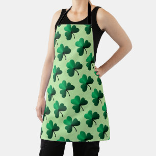 Three Leaf Green Clover Apron