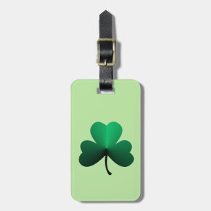 Three Leaf Green Clover Luggage Tag