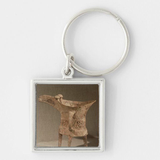 Three-legged 'chueh' vessel for heating wine key ring (Front)