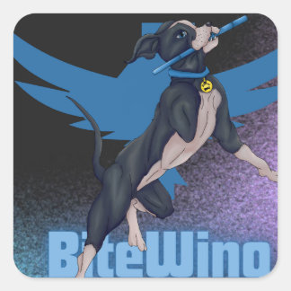 Three-Legged Pitbull Square Sticker