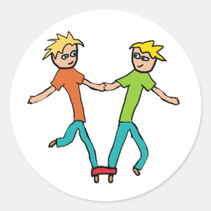 Three Legged Race Classic Round Sticker