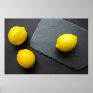 "Three Lemons" Cute Photo. Buy Now Poster