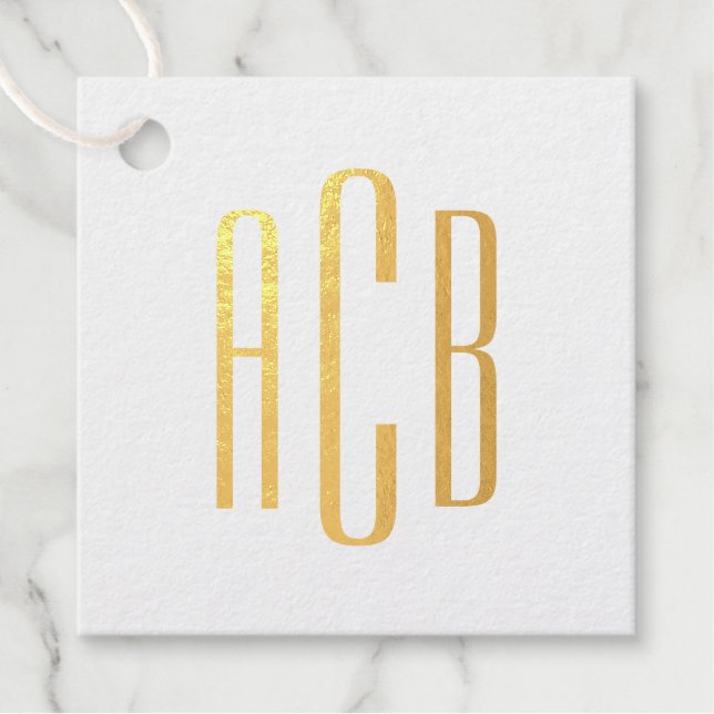Three Letter Monogram Favour Tags (Front)