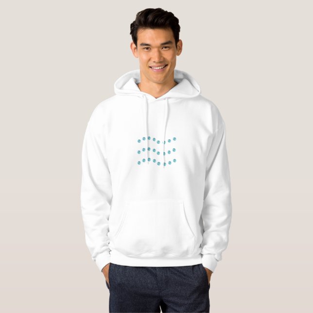 Three light blue wavy lines hoodie (Front Full)