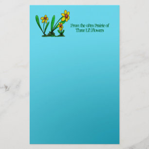 Three Li'l Flowers Stationery Note Paper