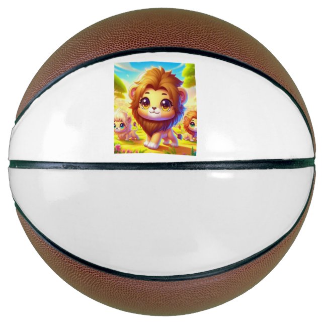Three Lion Siblings on a Stroll Basketball (Front)