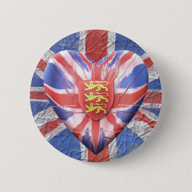 Three Lions 6 Cm Round Badge (Front)