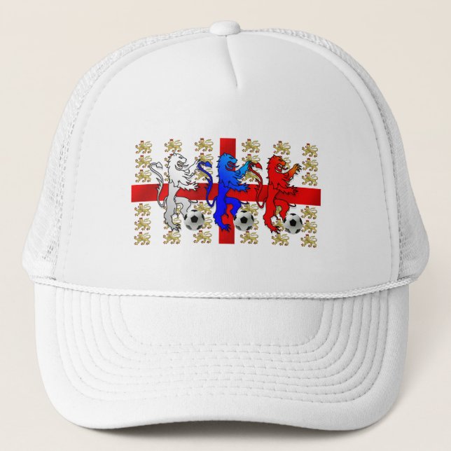 Three Lions football lovers peak baseball cap (Front)