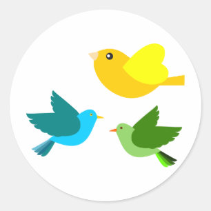 Three Little Birds Classic Round Sticker