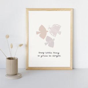 Three Little Birds Song Neutral Bedroom Art Print