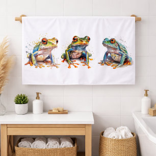 Three Little Frogs Beach Towel