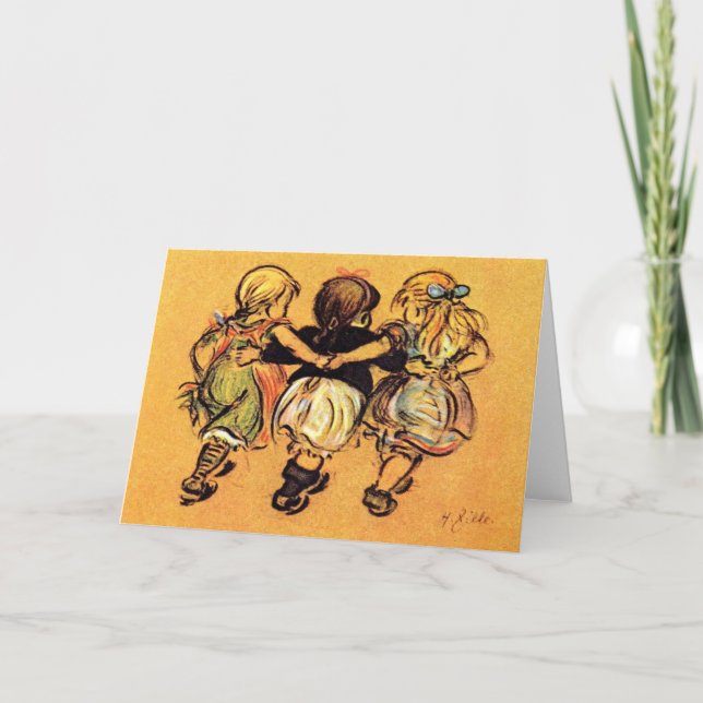 Three Little Girls - best Friends - Greeting Card (Front)