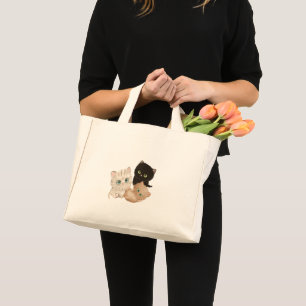 three little kittens mini tote bag