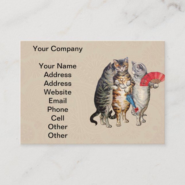 Three Little Kittens Mother Goose Illustration Business Card (Front)