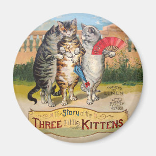 Three Little Kittens Mother Goose Illustration Magnet