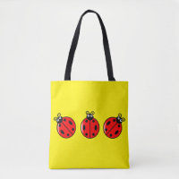 Three Little Ladybugs - All-Over-Print Tote Bag, M