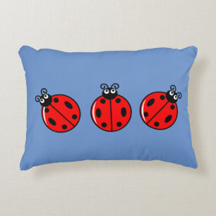Three Little Ladybugs - Brushed Polyester Decorative Cushion
