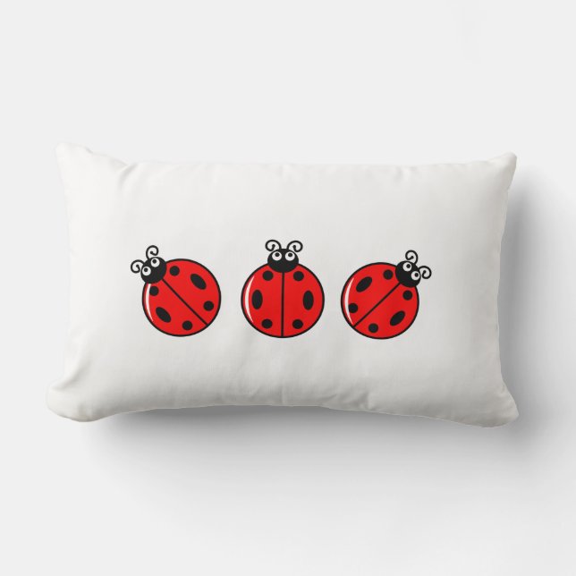 Three Little Ladybugs - Lumbar Pillow 13" x 21" (Front)