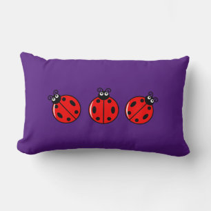 Three Little Ladybugs - Lumbar Pillow 13" x 21"