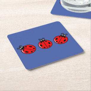 Three Little Ladybugs - Paper Coaster