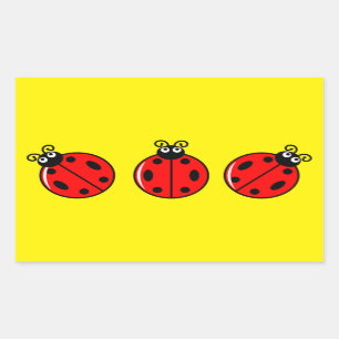 Three Little Ladybugs - Rectangle Stickers