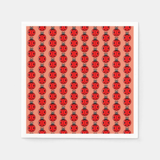Three Little Ladybugs - Standard Cocktail Napkin (Front)