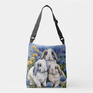 Three Little Lop Bunnies Crossbody Bag