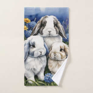 Three Little Lop Bunny rabbits Towel