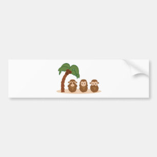 Three little monkeys - three macaquinhos bumper sticker