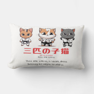 Three Little Ninja Kitties Lumbar Cushion