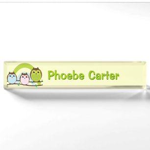 Three Little Owls Nameplate
