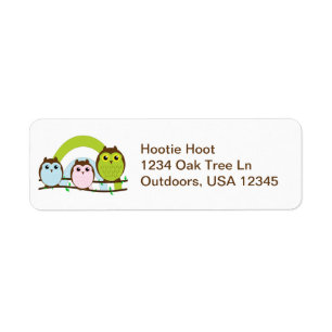 Three Little Owls Return Address Label