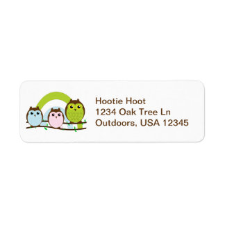 Three Little Owls Return Address Label