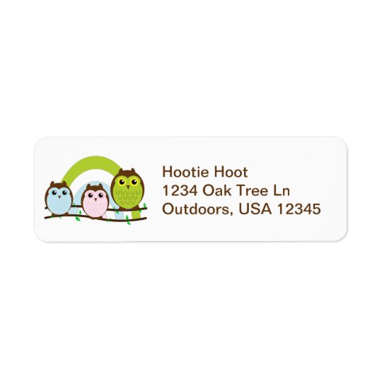 Three Little Owls Return Address Label