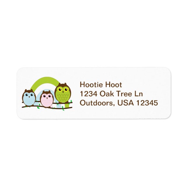 Three Little Owls Return Address Label (Front)