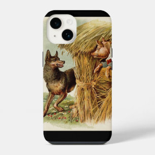 Three Little Pigs Big Bad Wolf, Vintage Fairy Tale iPhone 14 Case