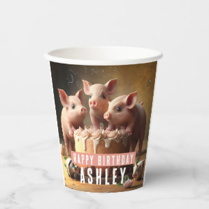 Three little pigs Birthday Cake Paper Cups