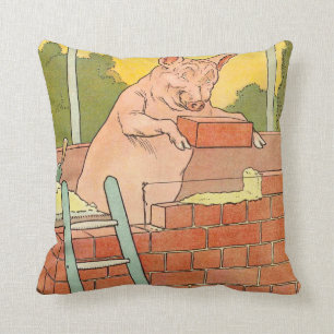 Three Little Pigs: Bricks to Build a House Cushion