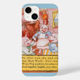 Three Little Pigs Cooking Wolf, Vintage Fairy Tale Case-Mate iPhone 14 Case