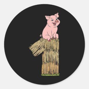 Three Little Pigs Pig 1 Easy Costume Kids Men Wome Classic Round Sticker