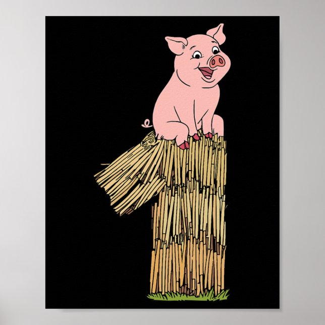 Three Little Pigs Pig 1 Easy Costume Kids Men Wome Poster (Front)