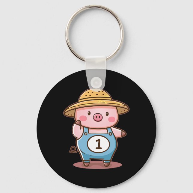 Three Little Pigs Pig 1 Halloween Costume Boys Gir Key Ring (Front)