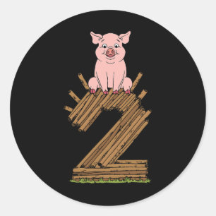Three Little Pigs Pig 2 Easy Costume Kids Men Wome Classic Round Sticker