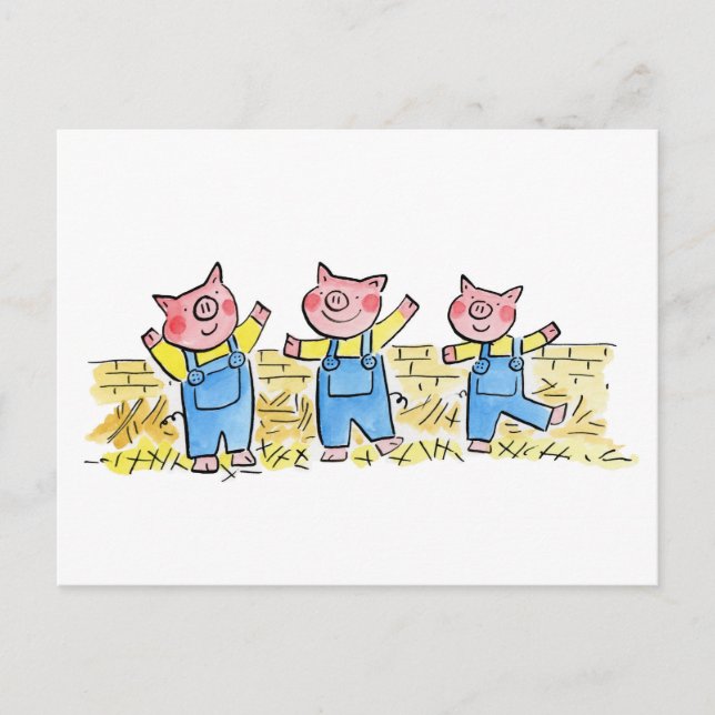 Three Little Pigs Postcard (Front)