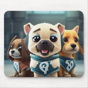 Three little puppies modern contemporary throw pi mouse pad