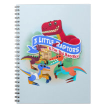 Three Little Raptors & T-Rex Notebook
