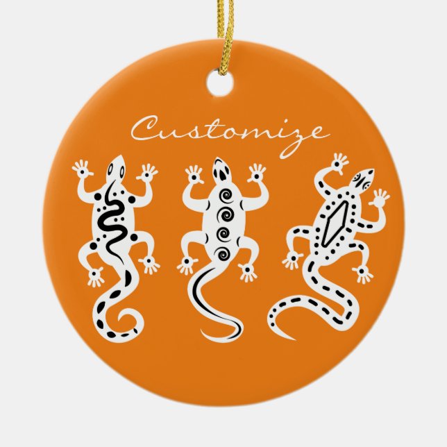 Three Lizards Thunder_Cove Southwest Style Ceramic Ornament (Front)
