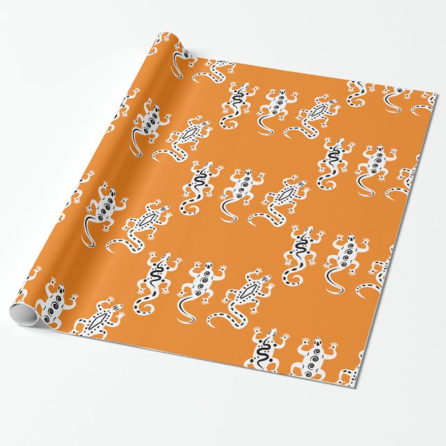 Three Lizards Thunder_Cove Southwest Style Wrapping Paper (Unrolled)