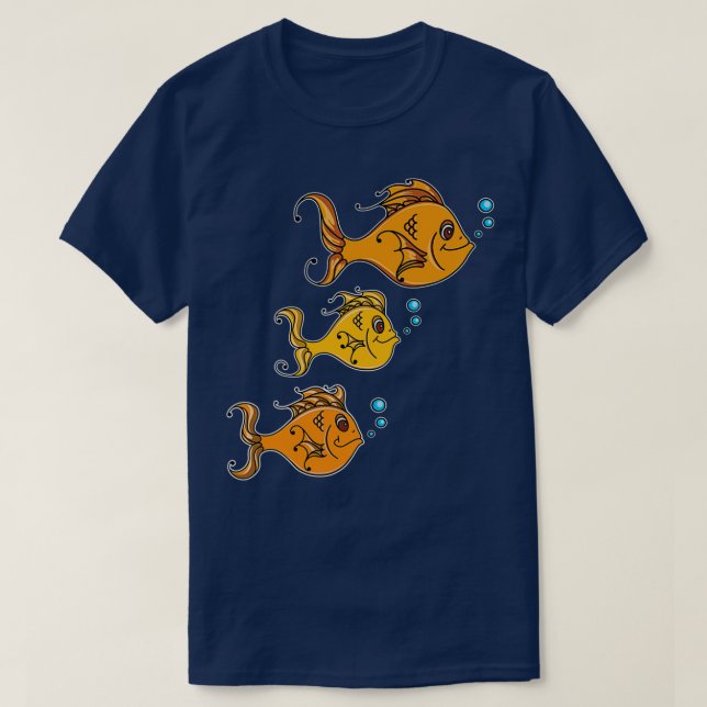 Three lucky Goldfish T-Shirt (Design Front)