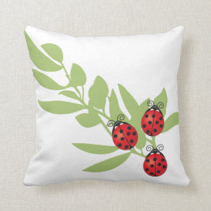 Three Lucky Ladybugs Cushion